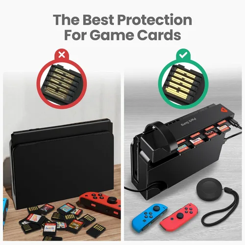 Vista 5 de Park Sung Switch - Lector de tarjetas de juego, versión mejorada Switch Switch Switch con control remoto, soporte para tarjetas de juego 8 en 1