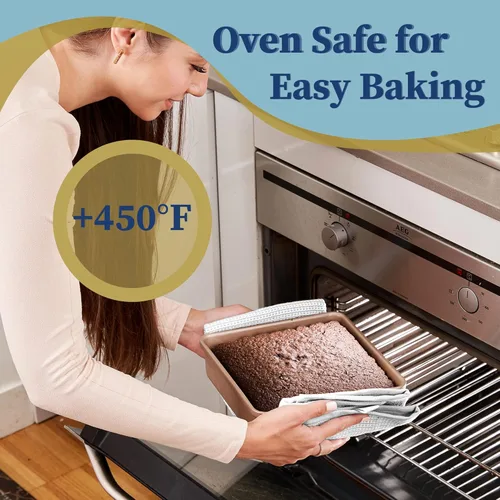 Vista 7 de Ultra Cuisine Molde cuadrado antiadherente para tartas, horneado y asado uniforme, fácil de limpiar, calidad duradera, textura resistente a