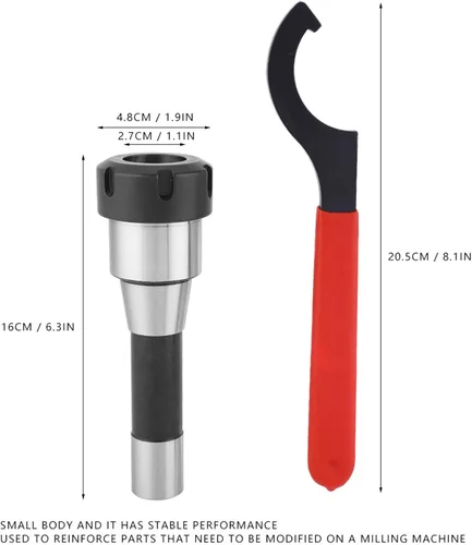 Vista 5 de Herramienta de fresado de alta precisión R8-ER32 con 1 juego de llaves de gancho Morse, ideal para refuerzo