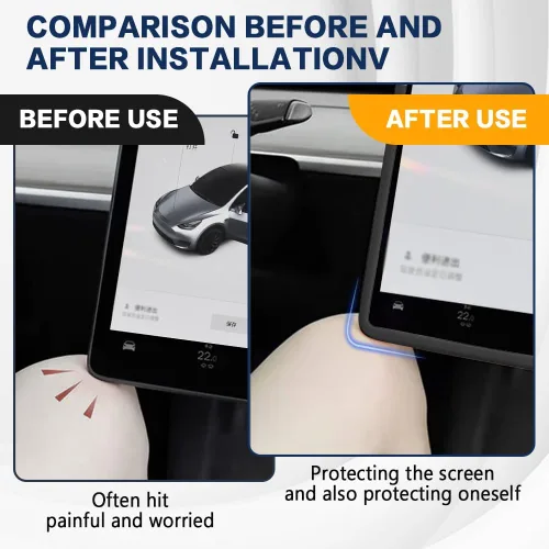 Vista 6 de Marco Protector de Pantalla Compatible con Model 3 Model Y 2019-2024, Marco Protector de Borde de Pantalla de Silicona, Accesorios