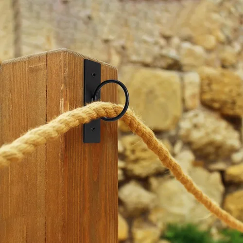 Paquete de 5 ganchos decorativos para barandillas de cuerda, soportes de anillo de caída para vallar barandillas de escalera, soporte para colgar