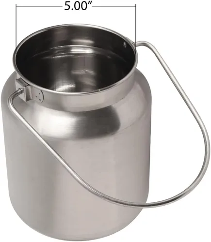 Vista 4 de Lindy's Jarra de leche sin costuras de acero inoxidable de 1 galón, lata de leche, cubo de leche, recipiente de almacenamiento de líquido antifugas