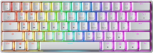 Vista 11 de Teclado mecánico para videojuegos GK61 - 61 teclas multicolor, con iluminación LED RGB, alámbrico, programable para PC o Mac gamer, táctil