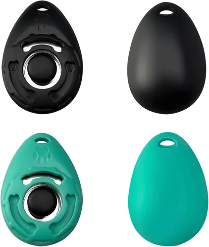 Vista 4 de Clicker de perro para entrenamiento con correa de muñeca, clicker de entrenamiento para cachorros, gatos, orinales, pájaros, caballos, mascotas Azul
