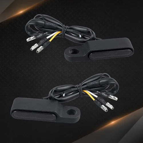 Vista 6 de NTHREEAUTO Manillar LED intermitentes mini motocicleta intermitentes delantero luz universal compatible con Harley Sportster Dyna Honda Shadow