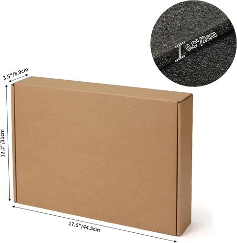 Vista 3 de CRUGLA Paquete de 2 cajas de envío para laptop con espuma acolchada Marrón