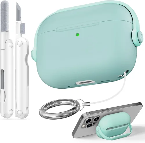 Vista 12 de Funda para Airpods Pro 3, fundas de bloqueo de seguridad para Apple Airpod Pro 3 (2025) con soporte para teléfono y kit de limpieza, protección