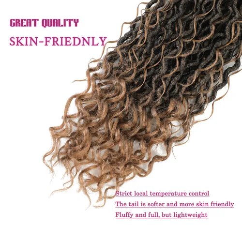 Vista 7 de 8 Paquetes de Cabello de Ganchillo Goddess Faux Locs para Mujeres Negras, Cabello de Ganchillo Goddess Locs, Locs Estilo Boho, Cabello River