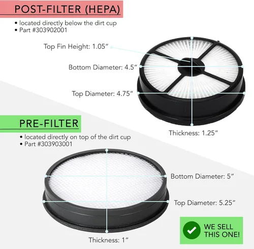 Vista 2 de MaximalPower – Hoover Windtunnel Air Modelo uh70400 & uh72400 Primaria Filtro. Parte # 303903001. Lavable y reutilizable.
