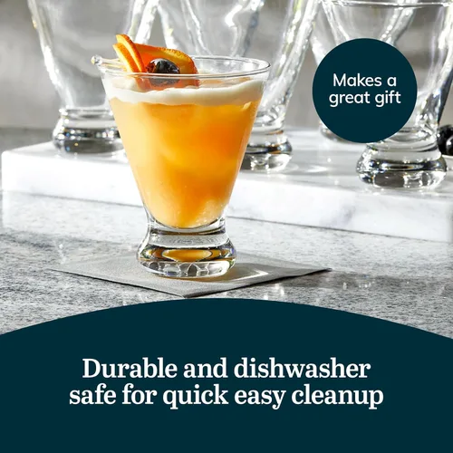 Vista 5 de Libbey Entertaining Essentials - Juego de 6 vasos de cóctel multiusos para el hogar, Martini sin tallo, aptos para lavavajillas, 6
