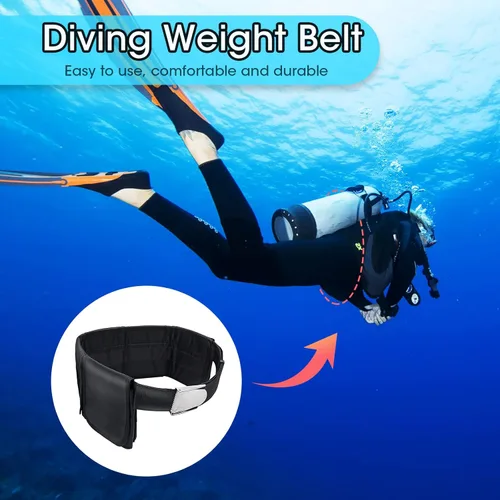 Vista 3 de Scuba Weight Belt with 5 Pockets, Adjustable Diving Weight Pouch Belt 32"-52" Waist QR Buckle (Weights Not Included)