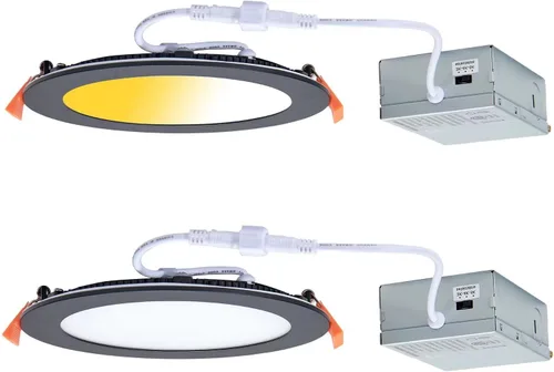 Vista 11 de CycevSun Luces empotrables LED de 4 pulgadas, sin lata, regulables y 5 CCT seleccionables, techo de oblea ultrafina, para exteriores e interiores, 9