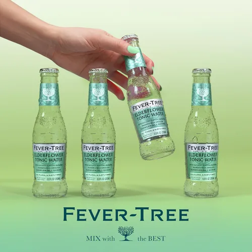 Vista 6 de Fever-Tree Botellas de vidrio de agua tónica, flor de saúco, 163.2 onzas líquidas