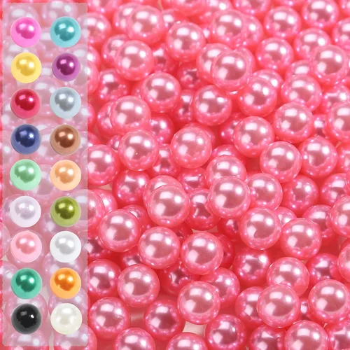 Perlas de relleno de jarrón, 2200 cuentas de jarrón de perlas sin agujero, perlas falsas de plástico para manualidades, perlas para soporte de Rosa