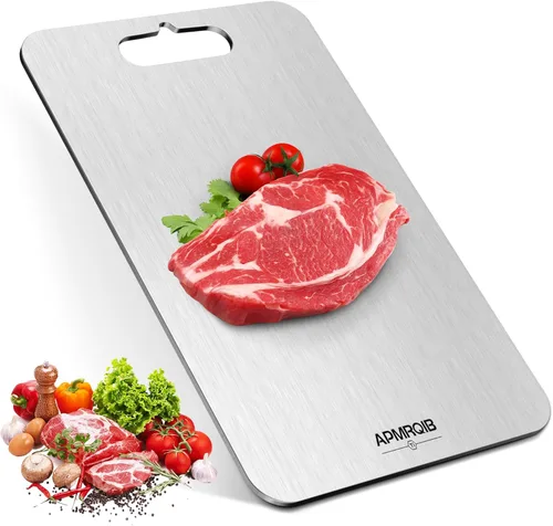 Vista 9 de Juego de 3 tablas de cortar de titanio 100% puro para cocina, tabla de cortar no tóxica de doble cara, embutidos y picar carne, higiene duradera