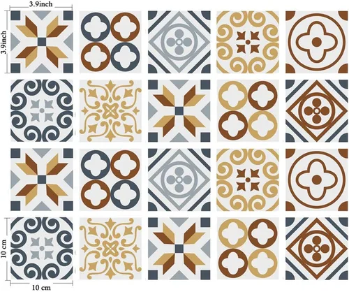 Vista 2 de Azulejos Adhesivos Despegar y Pegar Estilo Azulejo Español Portugués para Salpicadero Juego de 20 piezas (3.9_B)