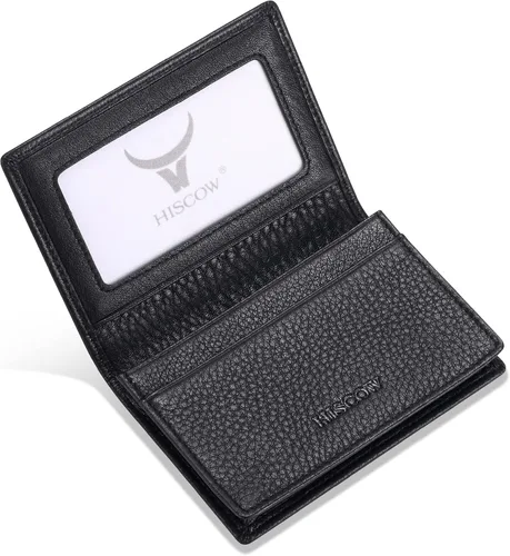 Vista 23 de Funda de piel para tarjetas de visita para hombres y mujeres, piel de becerro italiana