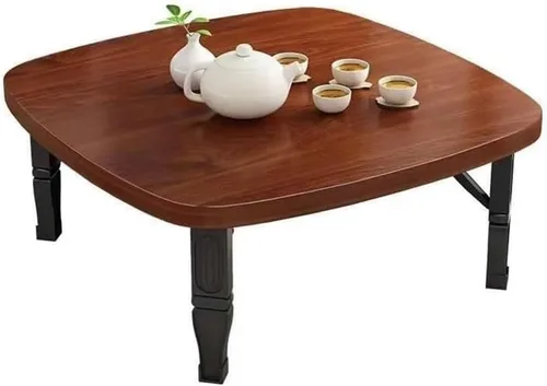 Vista 3 de Mesa de café cuadrada plegable de estilo japonés que ahorra espacio, mesa baja, mesa de comedor, mesa de estudio, escritorio pequeño para tatami
