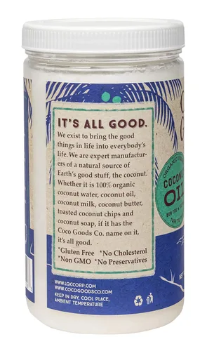 Vista 6 de CocoGoodsCo Aceite de coco virgen orgánico de origen único, prensado en frío, sin gluten, sin OMG, sin colesterol (30 onzas líquidas)