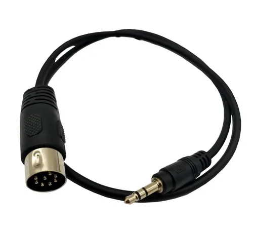 Vista 2 de Cable DIN de 8 pines a 0.138 in, conectores DIN de 8 pines macho a conector TRS macho de 0.138 in, cable convertidor de enchufe estéreo para cable