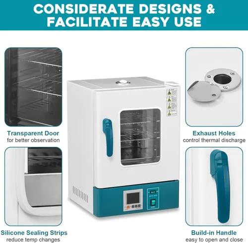 Vista 4 de Towallmark Incubadora de laboratorio Incubadora de bacterias 20L RT-149.0 °F Incubadora digital científica PID Control de temperatura Incubadora