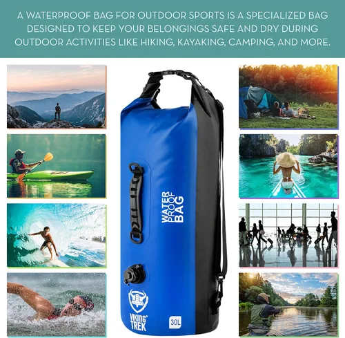 Vista 4 de Bolsa seca impermeable - Saco seco con parte superior enrollable recortada - Compresión seca - Mantiene el equipo seguro y seco para camping