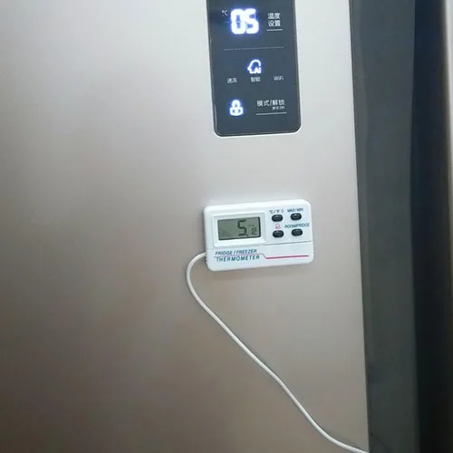 Vista 3 de Thereisno Termómetro digital para refrigerador para interiores y exteriores, termómetro con 2 sensores y alarma para el hogar, restaurante