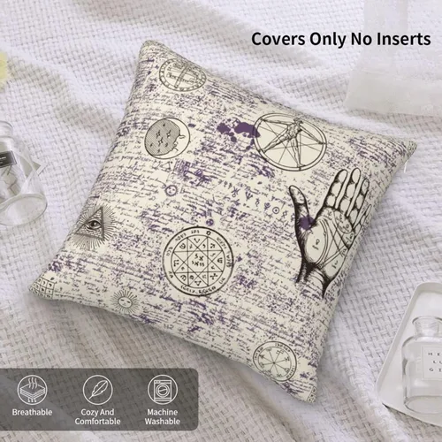 Vista 5 de Various Retro Symbols -Pillow Covers, 20"X20" Inch Velvet Soft Throw Pillow Covers, Cozy Fluffy Pillow Cases With Zipper, Decorative Square