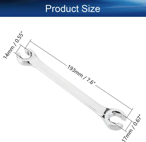 Vista 2 de Bettomshin Llave de tuerca acampanada, 0.551 in x 0.669 in métrica doble extremo abierto, 1 unidad