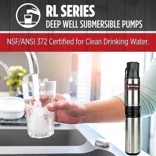 Vista 6 de Red Lion RL12G10-2W2V Bomba sumergible de pozo profundo de 4 pulgadas, 1 HP, 12 GPM, 2 cables, 230 voltios, acero, 14942404