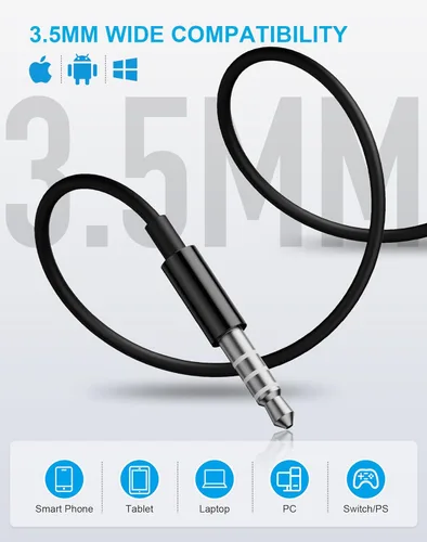 Vista 3 de Auriculares con cable, paquete de 2 audífonos de 3.5mm con micrófono, llamada clara, control de volumen estéreo HiFi, para iPhone, iPad, Samsung