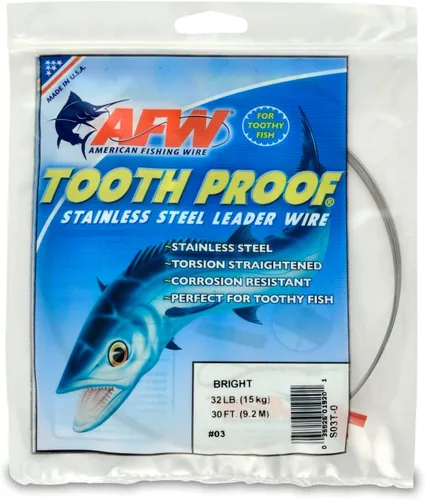 Vista 38 de AFW Alambre Líder Duro de Una Hebra de Acero Inoxidable a Prueba de Dientes - Brillante y Camuflaje para Tiburón, Barracuda, Caballa Real, Wahoo