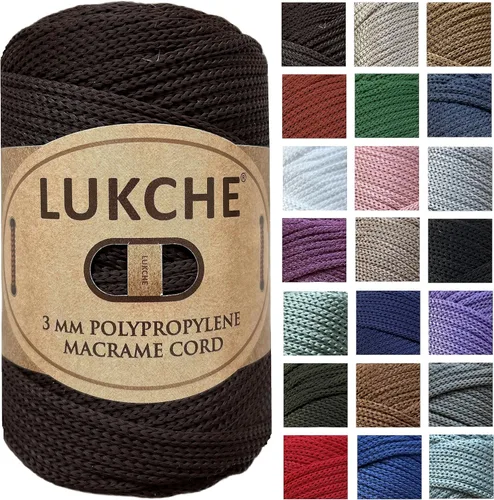 Vista 9 de Cuerda de macramé premium de poliéster de 3 mm, 147 yardas, 8.82 oz, 100% cuerda de macramé de polipropileno, hilo de color para crochet