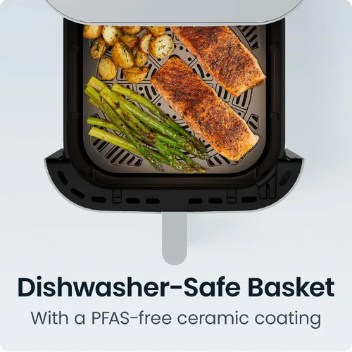Vista 8 de Chefman Crispinator - Freidora de aire 6 en 1 con capacidad de 8 cuartos de galón, temperatura máxima de 450 °F con tecnología TurboFry Pro