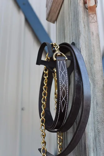 Vista 8 de Huntley Equestrian Correa de cuero con cadena (costura elegante, acolchada)