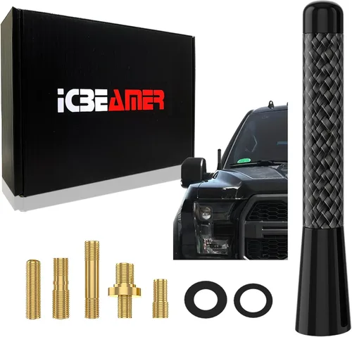 Vista 103 de ICBEAMER 3 inch / 76 mm MINI Mexican Mexico Flag Automotive Antenna with Internal Copper Coil Universal Fit AM/FM Radio Antenna Replacement