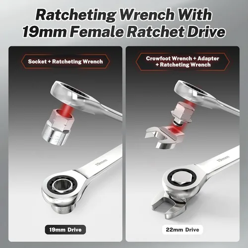 Vista 3 de BILITOOLS Juego de herramientas de cinturón serpentino universal de 15 piezas, kit de herramientas tensor de correa serpentina de trinquete