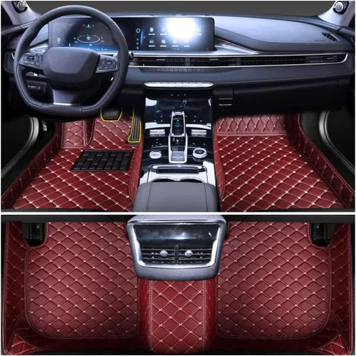 Vista 15 de Tapetes de piso para el 95 % de los autos, personalizables, de cuero, de lujo, protección para todo tipo de clima, forros para todo el automóvil