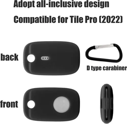 Vista 2 de Funda compatible con Tile Pro (2022), paquete de 2. Funda para potente rastreador Bluetooth con llavero, buscador de llaves y localizador