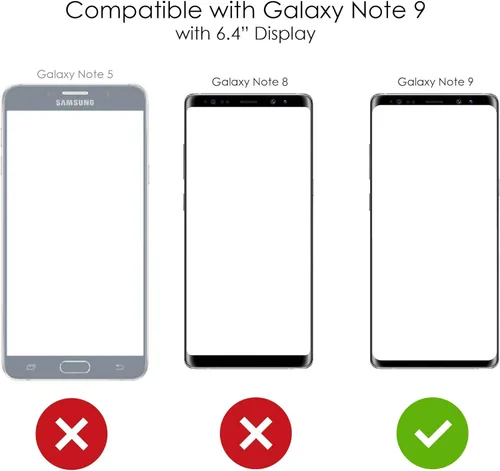 Vista 3 de DistinctInk Clear Shockproof Hybrid Case for Samsung Galaxy Note 9 (6.4" Screen) - TPU Bumper, Acrylic Back, Tempered Glass Screen Protector - Got