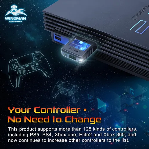 Vista 5 de Brook Wingman PS2 Converter - Wireless Version of PS4/3 to PS2/1, Retro Consoles Converter on PS2/ PS1/PS Classic Consoles, for PS Retro Consoles