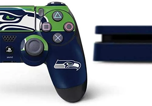 Vista 2 de Skinit - Skin para juegos para PS4 Slim Bundle con licencia oficial de la NFL Seattle Seahawks Zone Block