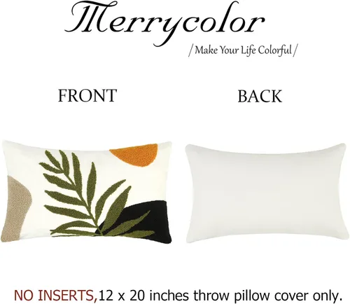 Vista 5 de Merrycolor Fundas de Almohada Lumbar Boho 12x20 pulgadas con Mechones Abstractas de Mediados de Siglo Modernas Fundas de Almohada Estética Bohemia