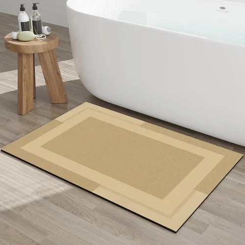 YDKGL Alfombra de baño antideslizante fina para debajo de la puerta, color marrón, 24 x 35 pulgadas marrón (A- Brown)