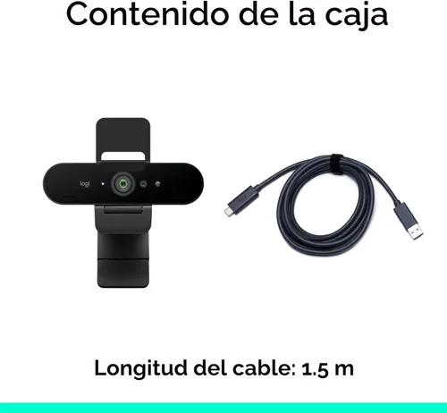 Vista 10 de Logitech Brio - Cámara web 4K, para videollamadas, micrófono con cancelación de ruido, corrección de luz HD automática, amplio campo de visión