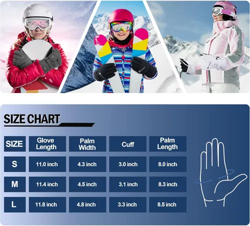 Vista 6 de ANDORRA Guantes de esquí impermeables con pantalla táctil para mujer