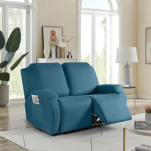 Vista 102 de TAOCOCO Fundas Elásticas para Sillones Reclinables de 3 Piezas Fundas Sólidas para Muebles Funda para Sillón Reclinable Fundas Deslizables con Azul