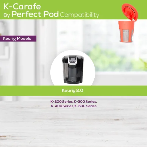Vista 2 de Jarra ecológica para Keurig 2.0, Serie K300, K400, K500, Anaranjado
