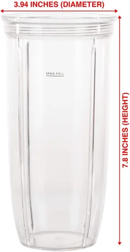 Vista 3 de Paquete de 3 piezas de repuesto para tazas y tapas para llevar de 32 onzas compatibles con la licuadora NutriBullet Pro 1000