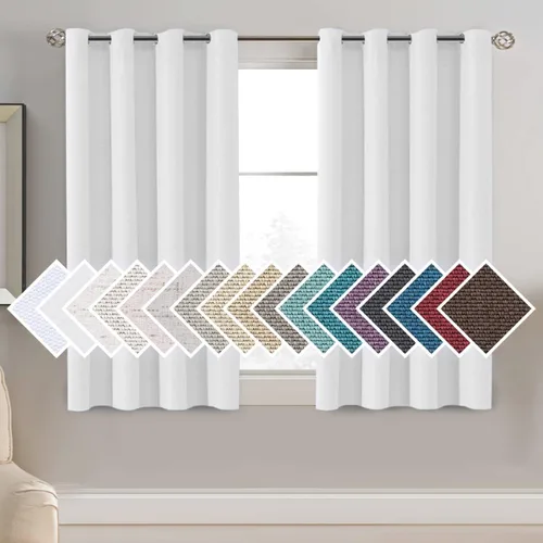 Vista 43 de H.VERSAILTEX Cortina de lino para oscurecer la habitación para dormitorio/sala de estar, cortinas opacas extra anchas de 100 x 84 pulgadas